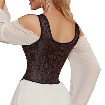 Womens Sexy Bustier Corset Top Floral Print Vintage Style