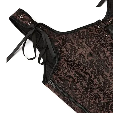 Womens Sexy Bustier Corset Top Floral Print Vintage Style