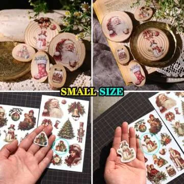 CATaireen Rub On Transfers Stickers 2 Sheets for Crafts Cloth Glass Acrylic Wood Furniture Small Vintage Junk Journal Supplies Scrapbooking Items Christmas Thanksgiving (Red Christmas)