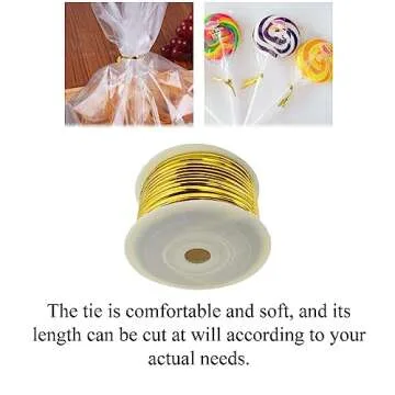 HAHIYO Gold Metal Twist Ties - 100 Yards for All Occasions