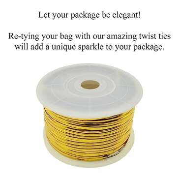 HAHIYO Gold Metal Twist Ties - 100 Yards for All Occasions