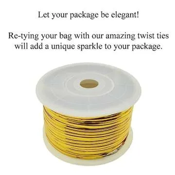 HAHIYO Gold Metal Twist Ties - 100 Yards for All Occasions