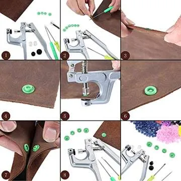 Efivs Arts Snaps for Sewing, 500 Sets Snap Buttons with Plastic Snap Press Pliers Set Snaps Starter Kit for Fabric and Crafting Gift Christmas DIY Crafts (25 colors)