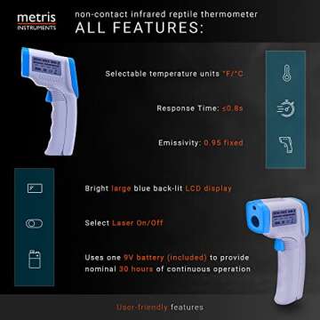 Metris Infrared Thermometer for Aquariums & Reptiles