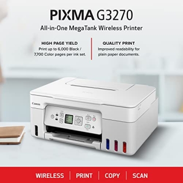 Canon MegaTank G3270 Wireless All-in-One Printer, Affordable Quality