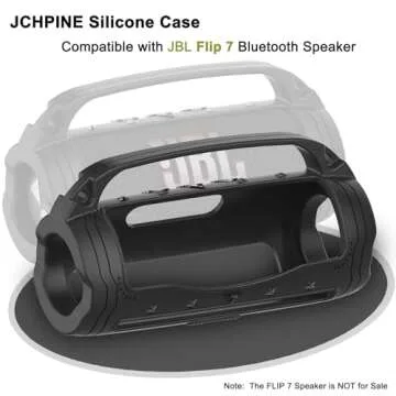 JCHPINE Silicone Cover Case for JBL Flip 7 Bluetooth Speaker, Portable and Protective with Handle