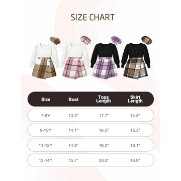 Chic Girls' Outfit Set for Sizes 8-10