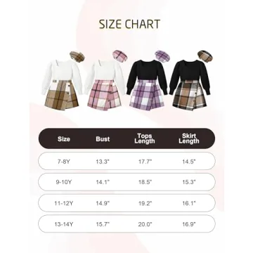 Chic Girls' Outfit Set for Sizes 8-10
