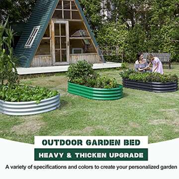 Land Guard 2Pcs Galvanized Steel Raised Garden Bed，8×4×1 ft Large Metal Raised Planter Beds, Aluminum Raised Garden Bed for Vegetables.…