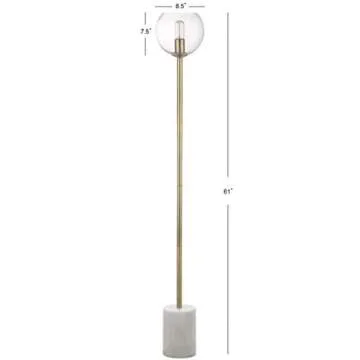 Elegant SAFAVIEH Bradley Floor Lamp in White and Brass