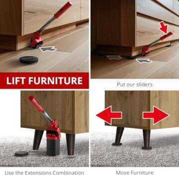 X-Protector Furniture Lifter Tool - Premium Furniture Jack Lifter Tool to Lift Furniture Easily - Ap...