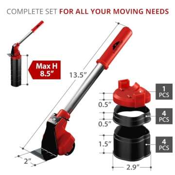 X-Protector Furniture Lifter Tool - Premium Furniture Jack Lifter Tool to Lift Furniture Easily - Appliance Lifter with 8.5" Adjustable Height - Ideal Jack to Lift Furniture Easily with Minimal Effort