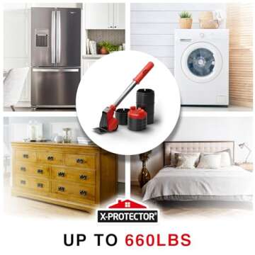 X-Protector Furniture Lifter Tool - Premium Furniture Jack Lifter Tool to Lift Furniture Easily - Appliance Lifter with 8.5" Adjustable Height - Ideal Jack to Lift Furniture Easily with Minimal Effort