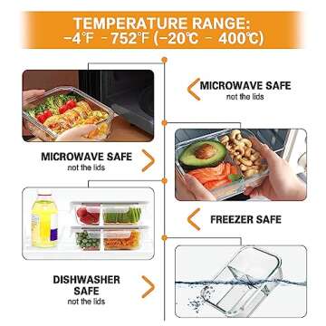 Bayco 9 Pack Glass Meal Prep Containers 3 & 2 & 1 Compartment, Glass Food Storage Containers with Lids, Airtight Glass Lunch Bento Boxes, BPA-Free & Leak Proof (9 lids & 9 Containers) - Grey