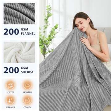 Homemate Electric Blanket King Size- 100"x90" Heated Blanket King Size 1/2/4/6/8 Hours Auto-Off 10 H...