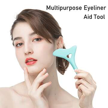 SHANPIN Eyeliner Stencils, Reusable Silicone Winged Tip Eyeliner Aid Eyebrow Pencil Stencil, Multifunctional Eye Makeup Tool Kit Eyeliner Tool.