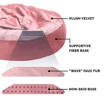 Furhaven 24" Round Donut Dog Bed for Small Pets - Rose Pink