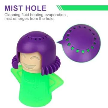 Asltw Angry or Happy Mama Microwave Cleaner, Microwave Oven Steam Cleaner, Just Add Vinegar and Water, Easily Cleans the Crud in Minutes (Green)