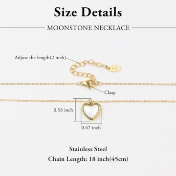 Moonstone Heart Necklace - Perfect Gifts for Her