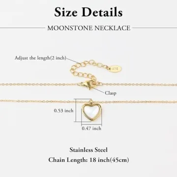 Moonstone Heart Necklace - Perfect Gifts for Her