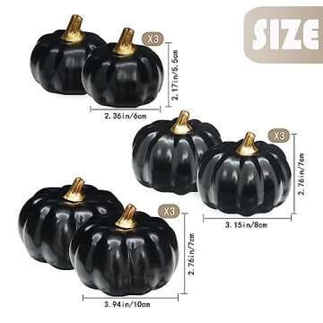 Artmag Black Artificial Pumpkins Bulk 12Pcs for Fall Decor