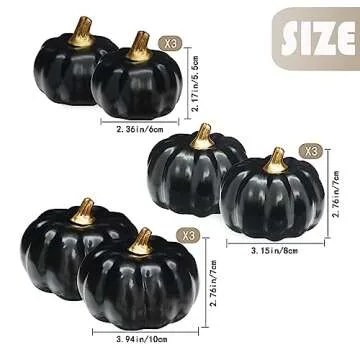Artmag Black Artificial Pumpkins Bulk 12Pcs for Fall Decor