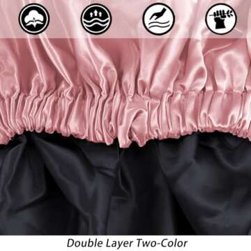 Satin Bonnet Silk Bonnet Hair Bonnet for Sleeping-Slouchy Beanie Hat Satin Sleep Cap for Women's Natural & Curly Hair(Blush Pink)