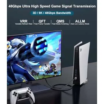 Adauxter Certified HDMI 2.1 Cable 10 FT 10K 8K 4K Ultimate Performance