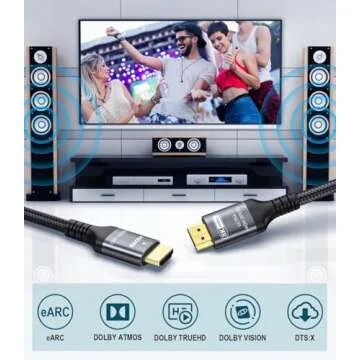 Adauxter Certified HDMI 2.1 Cable 10 FT 10K 8K 4K Ultimate Performance