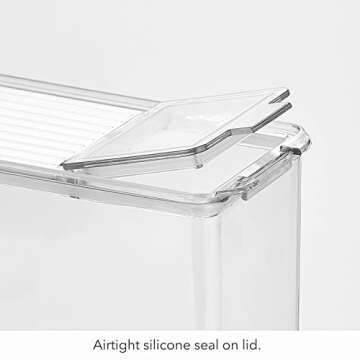 Nate Home by Nate Berkus Airtight Food Canister Containers | with Locking Lids for Storing Dry Goods on Any Kitchen Counter, Cabinet, or Pantry Storage from mDesign - Set of 4, Clear