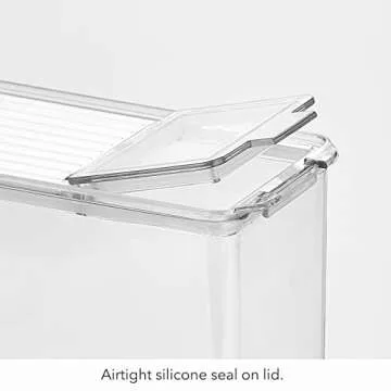 Nate Home by Nate Berkus Airtight Food Canister Containers | with Locking Lids for Storing Dry Goods on Any Kitchen Counter, Cabinet, or Pantry Storage from mDesign - Set of 4, Clear