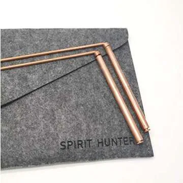 Spirit Hunter 99.9% Copper Dowsing Rod- 2PCS Divining Rods with Bag - Detect Gold, Water, Ghost Hunting etc.