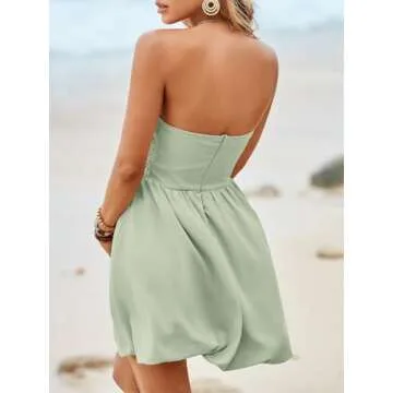 Wenrine Women's Sexy Strapless Summer Mini Dress for All Occasions