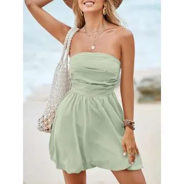 Wenrine Women's Sexy Strapless Summer Mini Dress for All Occasions