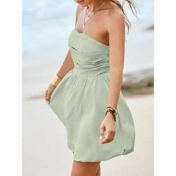 Wenrine Women's Sexy Strapless Summer Mini Dress for All Occasions