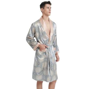 Haseil Men's Luxurious Kimono Robe Pajama Shorts Set - Comfort Meets Style