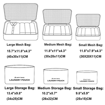 Laebevon 6 Set Packing Cubes for Organized Travel
