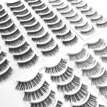 Aillen False Eyelashes 50 Pairs 5 Fashion Styles Fake Lashes Reusable Strip Lashes Multipack Natural False Eyelashes Natural Look For Makeup Eyelashes Extension - With Free Eyelashes Tweezers