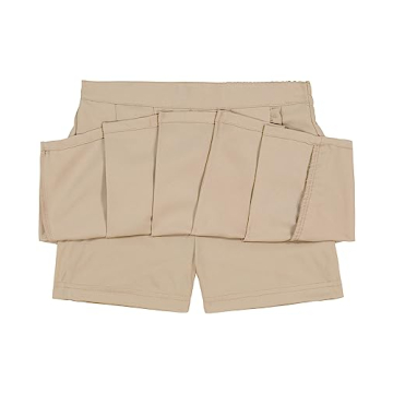 Nautica Girl's School Uniform Pleated Pull-on Scooter Skirt With Undershorts, Knit Waistband, Khaki ...