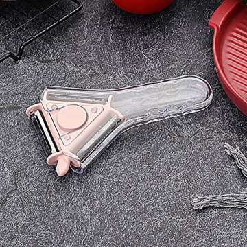 3 in 1 Vegetable Peeler For Kitchen Stainless Steel Potato Peelers Fruit Apple Peeler Peeling Tool For Carrot Cucumber (Pink)