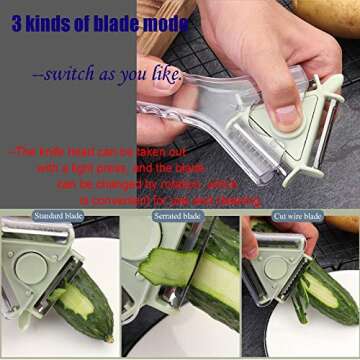 3 in 1 Vegetable Peeler For Kitchen Stainless Steel Potato Peelers Fruit Apple Peeler Peeling Tool For Carrot Cucumber (Pink)