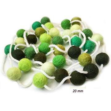 Felt Ball Garland Misscrafts 9.8 Feet 100% Wool Roving Pom Pom Garland 20mm Colorful for Baby Shower Grand Opening Party Festivals Room Decorations