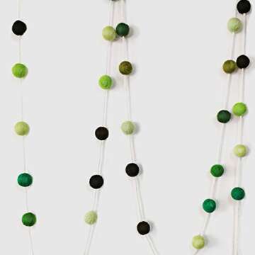 Felt Ball Garland Misscrafts 9.8 Feet 100% Wool Roving Pom Pom Garland 20mm Colorful for Baby Shower Grand Opening Party Festivals Room Decorations
