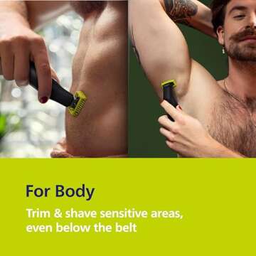 Philips Norelco OneBlade 360 Pro Face + Body Electric Beard Trimmer, Shaver & Bodygroomer, with 360 Blade Technology, 2X 360 Blade, 20-Length Adjustable Comb, Body Kit, & Travel Case, QP6552/90