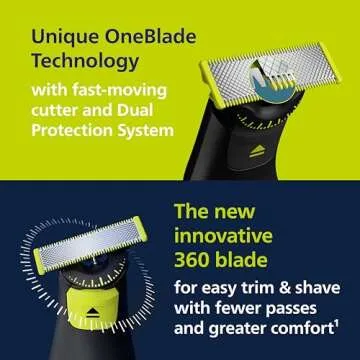 Philips Norelco OneBlade 360 Pro Face + Body Electric Beard Trimmer, Shaver & Bodygroomer, with 360 Blade Technology, 2X 360 Blade, 20-Length Adjustable Comb, Body Kit, & Travel Case, QP6552/90