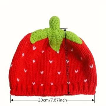 ChZhogYueg Strawberry Crochet Beanie Hat for All Ages