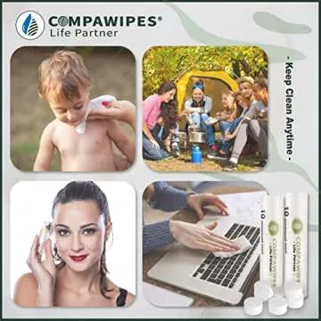 COMPAWIPES Compressed Towels - Eco-Friendly Travel Wipes