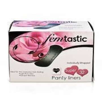 Femtastic Black Panty Liners (2-Pack, 2 x 32 Count)