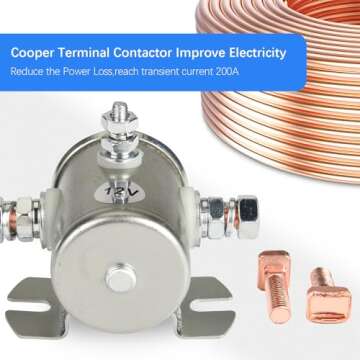 MaySpare Max Transient 200A Trombetta 12V Solenoid Relay 3 Terminal Heavy Duty Winch Marine 24106 SPST 12 Volt Solenoid