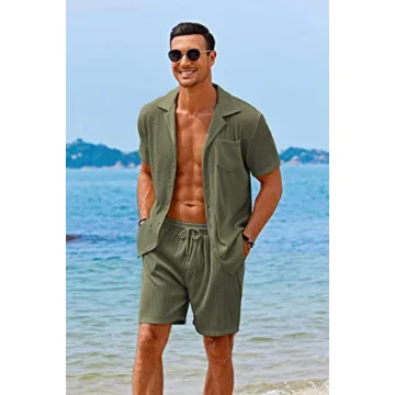 COOFANDY Summer 2 Piece Casual Sets Men for Beach Fashion